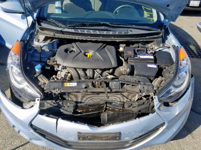 KMHDH6AEXDU008091 - 2013 HYUNDAI ELANTRA CO BLUE photo 7