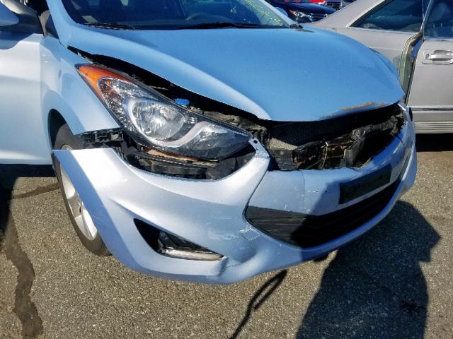 KMHDH6AEXDU008091 - 2013 HYUNDAI ELANTRA CO BLUE photo 9