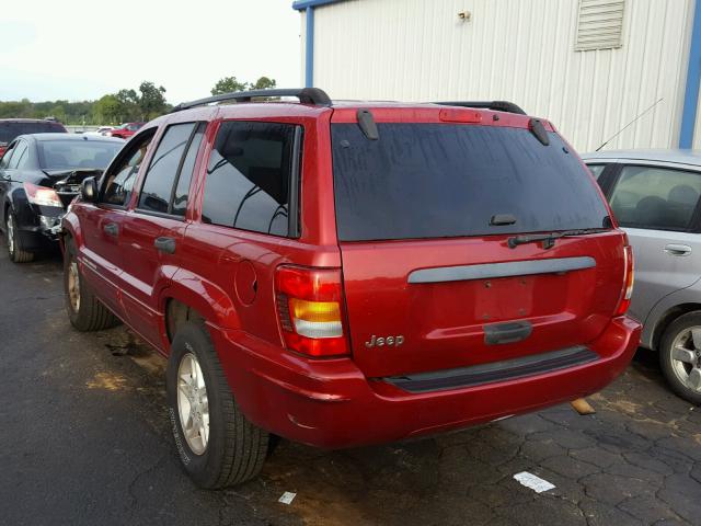 1J4GX48S14C282638 - 2004 JEEP GRAND CHER RED photo 3