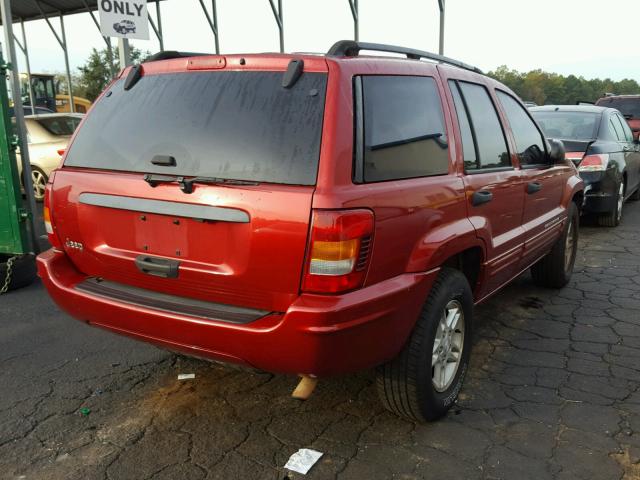 1J4GX48S14C282638 - 2004 JEEP GRAND CHER RED photo 4