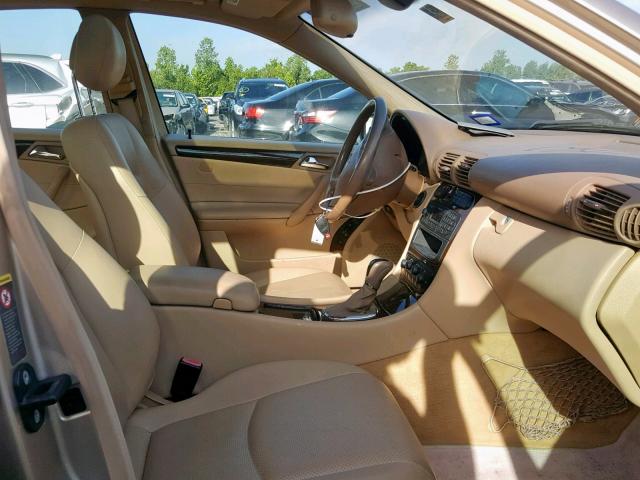 WDBRF61J44A579086 - 2004 MERCEDES-BENZ C 240 TAN photo 5