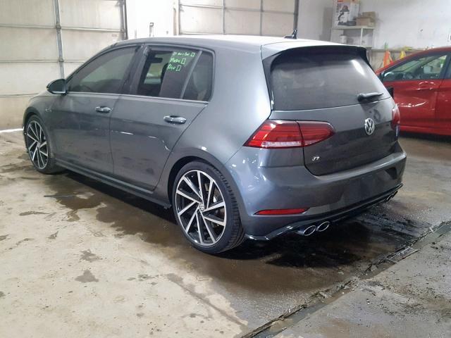 WVWWA7AU1KW127437 - 2019 VOLKSWAGEN GOLF R GRAY photo 3