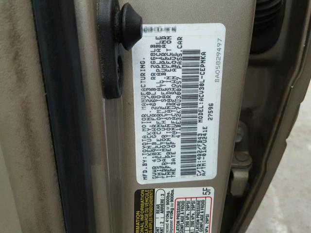 4T1BE32K74U300557 - 2004 TOYOTA CAMRY LE Qəhvəyi foto 10