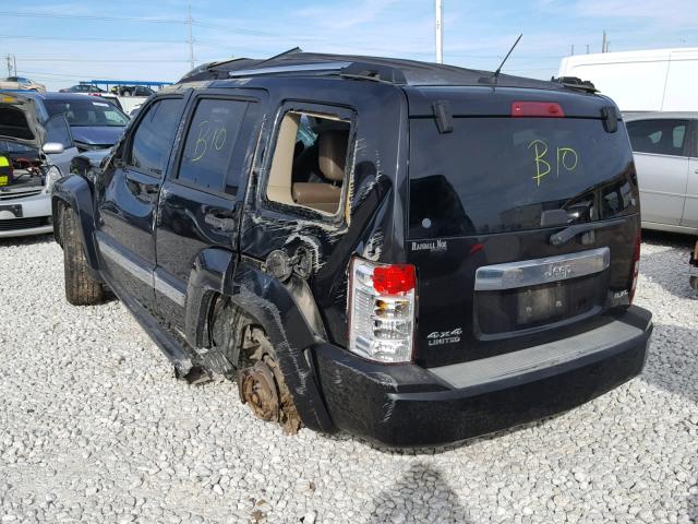 1J8GN58K38W123957 - 2008 JEEP LIBERTY LI BLACK photo 3