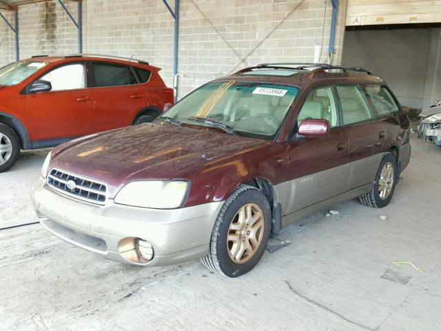 4S3BH686XY7604882 - 2000 SUBARU LEGACY OUT BURGUNDY photo 2