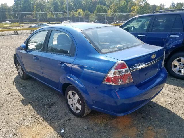 KL1TD56E79B619169 - 2009 CHEVROLET AVEO LS BLUE photo 3