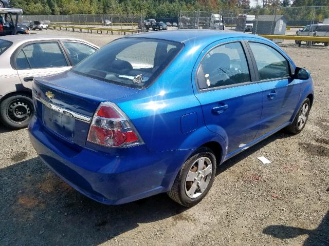 KL1TD56E79B619169 - 2009 CHEVROLET AVEO LS BLUE photo 4