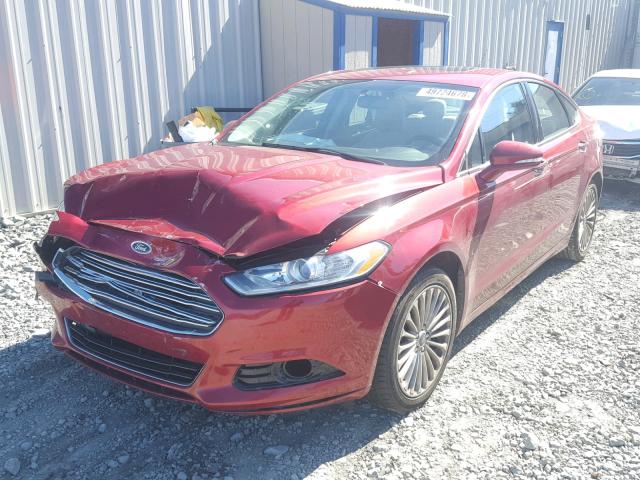 3FA6P0K96GR400081 - 2016 FORD FUSION TIT BURGUNDY photo 2