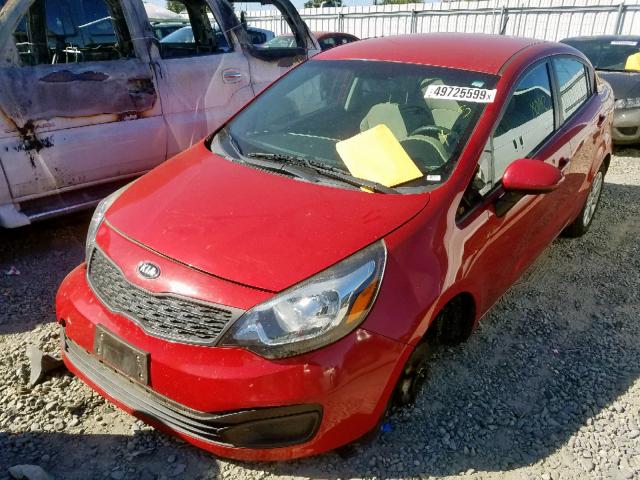 KNADM4A32E6336059 - 2014 KIA RIO LX RED photo 2