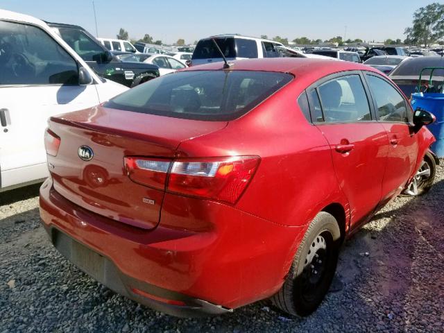 KNADM4A32E6336059 - 2014 KIA RIO LX RED photo 4