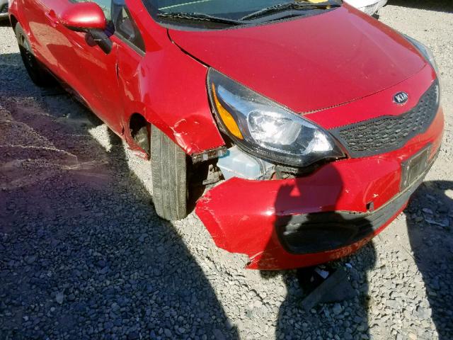 KNADM4A32E6336059 - 2014 KIA RIO LX RED photo 9