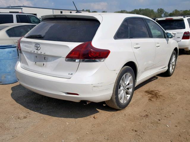 4T3ZA3BB8DU067953 - 2013 TOYOTA VENZA LE WHITE photo 4