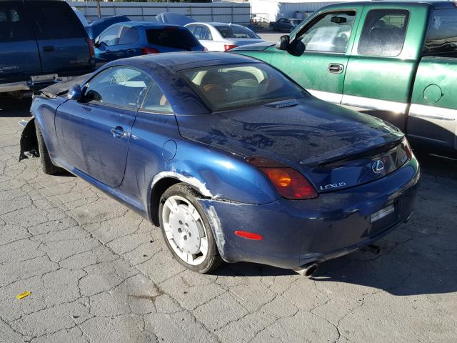 JTHFN48Y950068591 - 2005 LEXUS SC 430 BLUE photo 3