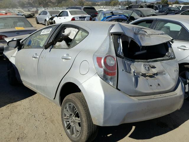 JTDKDTB30D1042254 - 2013 TOYOTA PRIUS C SILVER photo 3