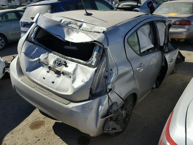 JTDKDTB30D1042254 - 2013 TOYOTA PRIUS C SILVER photo 4