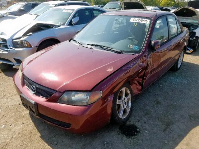 JM1BJ226631172194 - 2003 MAZDA PROTEGE DX RED photo 2