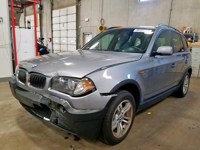 WBXPA934X5WD04543 - 2005 BMW X3 3.0I GRAY photo 2