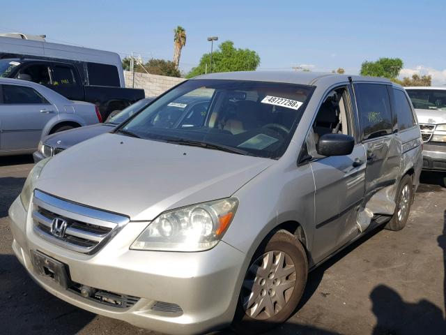 5FNRL38276B046327 - 2006 HONDA ODYSSEY LX SILVER photo 2