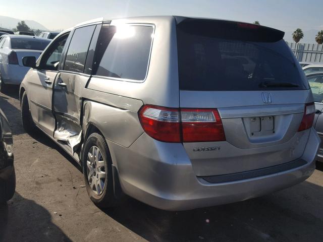 5FNRL38276B046327 - 2006 HONDA ODYSSEY LX SILVER photo 3