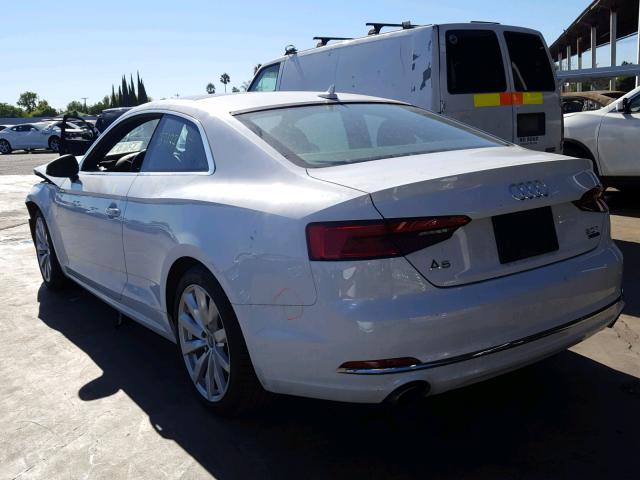 WAUNNAF5XJA001911 - 2018 AUDI A5 PREMIUM WHITE photo 3