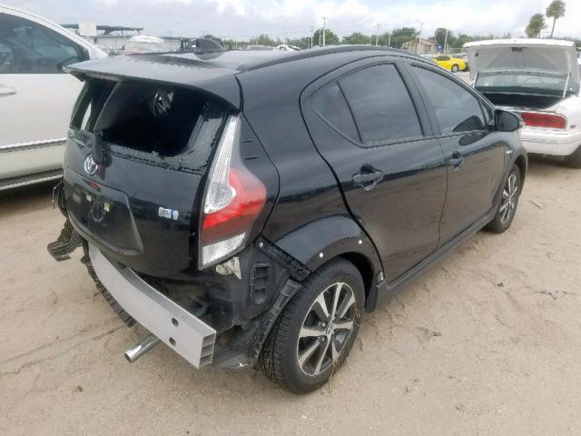 JTDKDTB34J1616222 - 2018 TOYOTA PRIUS C BLACK photo 4