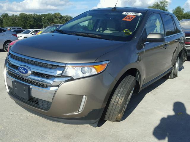 2FMDK3KC9EBB10308 - 2014 FORD EDGE LIMIT BROWN photo 2