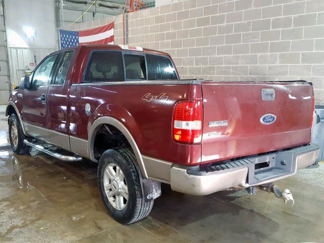 1FTPX14504NC52054 - 2004 FORD F150 BURGUNDY photo 3