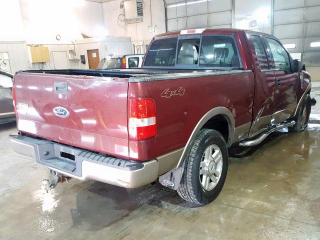 1FTPX14504NC52054 - 2004 FORD F150 BURGUNDY photo 4