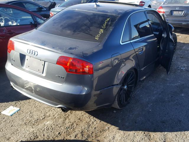 WAUBF78E08A088275 - 2008 AUDI A4 S-LINE GRAY photo 4