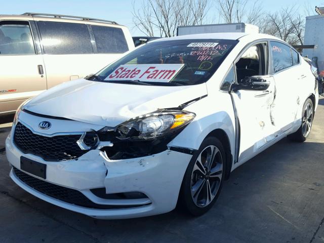 KNAFX4A85E5091677 - 2014 KIA FORTE EX WHITE photo 2