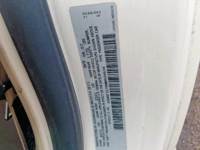 3VWRF31Y88M404634 - 2008 VOLKSWAGEN NEW BEETLE ბეჟი ფოტო 10