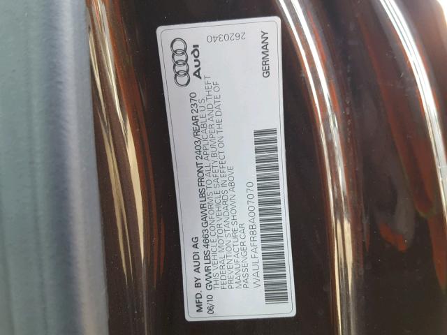 WAULFAFR8BA007070 - 2011 AUDI A5 PREMIUM BROWN photo 10