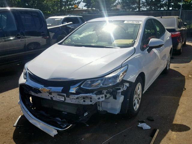 1G1BJ5SM7K7106337 - 2019 CHEVROLET CRUZE WHITE photo 2