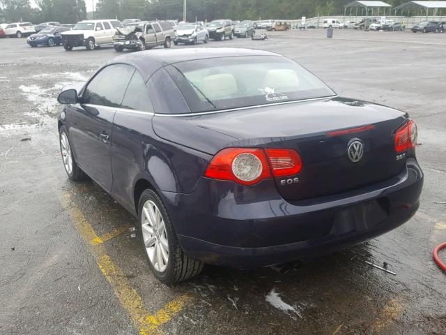 WVWFA71F47V001801 - 2007 VOLKSWAGEN EOS 2.0T L BLUE photo 3