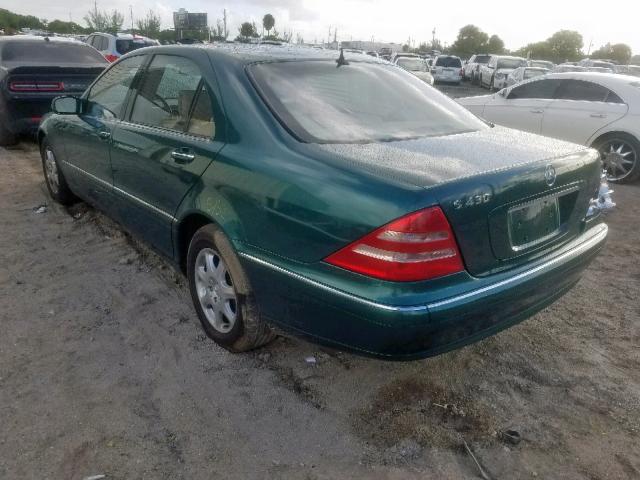 WDBNG70J91A186750 - 2001 MERCEDES-BENZ S 430 GREEN photo 3