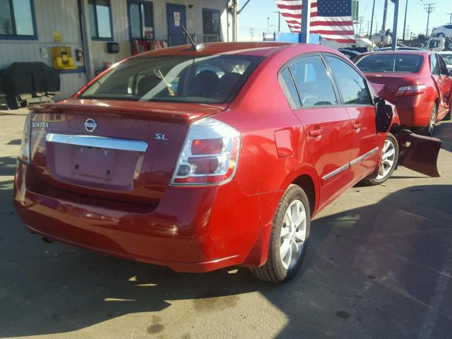 3N1AB6AP3CL699129 - 2012 NISSAN SENTRA 2.0 RED photo 4