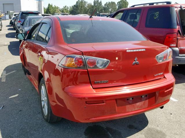 JA32U2FU6GU001626 - 2016 MITSUBISHI LANCER ES RED photo 3