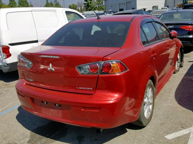 JA32U2FU6GU001626 - 2016 MITSUBISHI LANCER ES RED photo 4