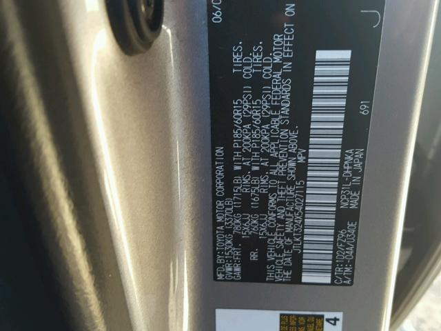 JTLKT324X54027115 - 2005 TOYOTA SCION XB Qəhvəyi foto 10