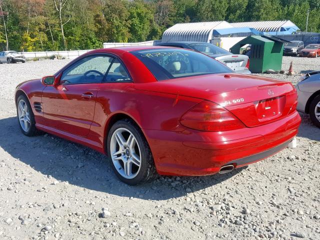 WDBSK75F56F113214 - 2006 MERCEDES-BENZ SL 500 RED photo 3