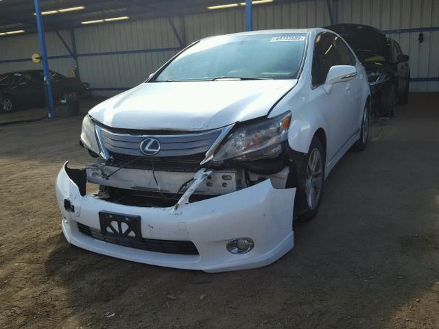 JTHBB1BA3A2002831 - 2010 LEXUS HS 250H WHITE photo 2