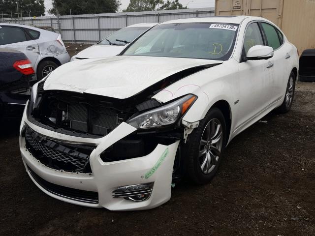 JN1EY1AP9GM470016 - 2016 INFINITI Q70 HYBRID WHITE photo 2