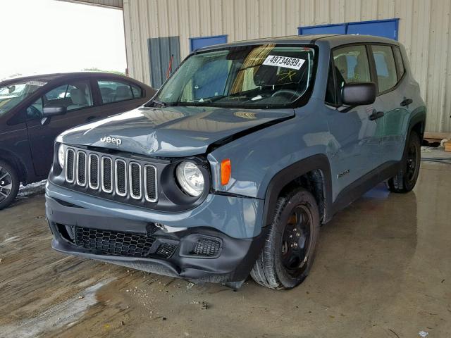 ZACCJAAB2HPF43856 - 2017 JEEP RENEGADE S GRAY photo 2