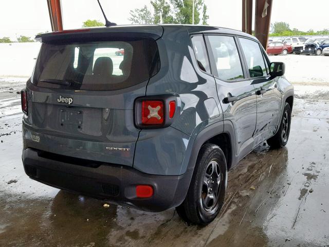 ZACCJAAB2HPF43856 - 2017 JEEP RENEGADE S ნაცრისფერი ფოტო 4