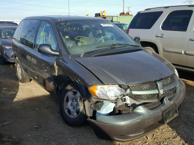 1B4GP25302B616312 - 2002 DODGE CARAVAN SE GREEN photo 1