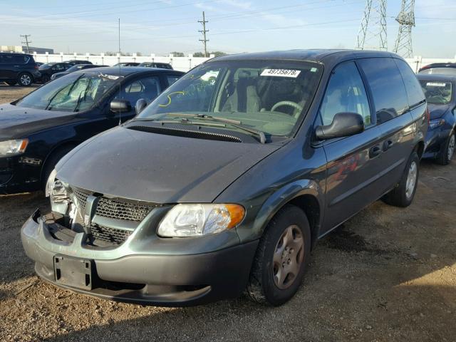 1B4GP25302B616312 - 2002 DODGE CARAVAN SE GREEN photo 2