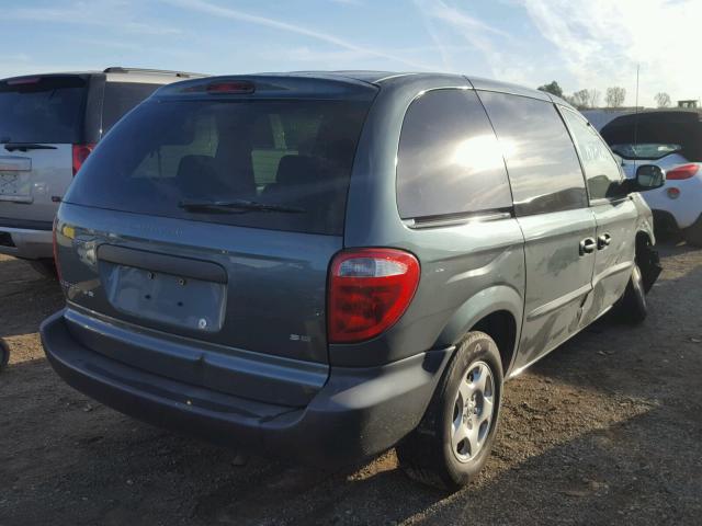 1B4GP25302B616312 - 2002 DODGE CARAVAN SE GREEN photo 4