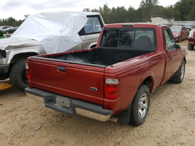 1FTYR10D82PB69811 - 2002 FORD RANGER RED photo 4