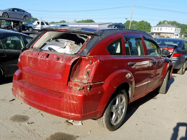 1B3HB48C67D302769 - 2007 DODGE CALIBER SX RED photo 4