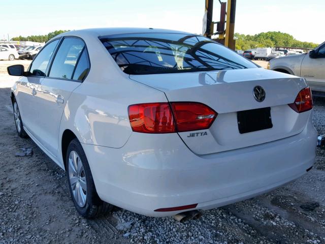 3VW2K7AJ0BM378822 - 2011 VOLKSWAGEN JETTA BASE WHITE photo 3